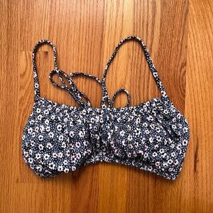 Xhilaration Blue and Pink Floral Bikini Top